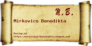 Mirkovics Benedikta névjegykártya